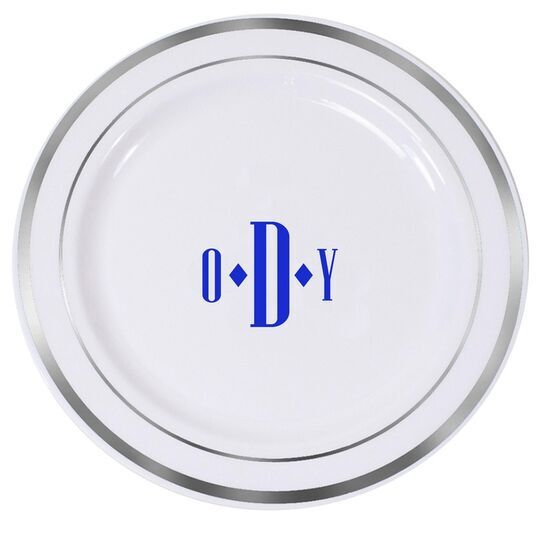 Condensed Monogram Premium Banded Plastic Plates